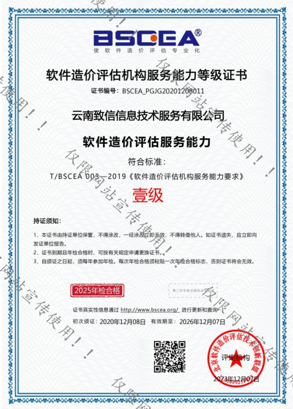 软件造价评估机构服务能力